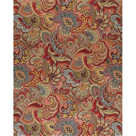 Designer Fabrics Designer Fabrics K0025B 54 in. Wide Green; Blue; Red And Gold; Abstract Floral Upholstery Fabric K0025B
